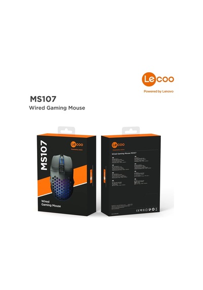 Ms107 Kablolu Rgb Led Aydınlatmalı 103 Gr Ağırlık Terleme Önleyici Malzeme Delikli Tasarım Optik Sensör 3200dpı 7 Tuşlu Oyuncu Mouse Siyah