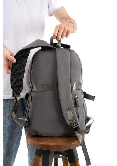 Ventis Unisex Kalemlikli Okul Çantası Lise Ortaokul 2'li Set Sırt Çantası 43 30 Cm Çok Cepli Vnt7-a Gri