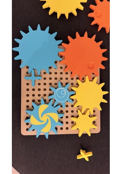 3d Baskı Dişli Çarklar Puzzle Tahtası - Döner Zincirleme Dişli Seti, Montessori Fen Ve Mekanik Öğretim Materyali