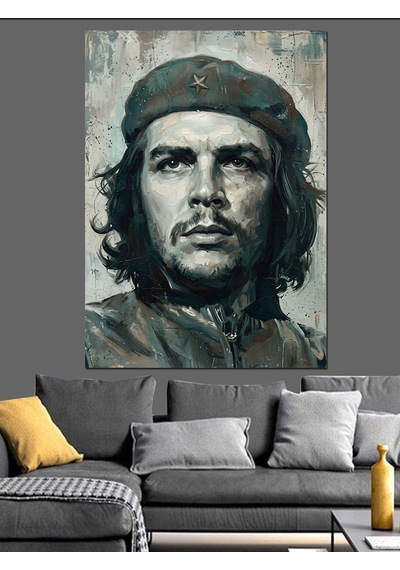 Che Guevara İkonik Devrimci Portresi Dekoratif Kanvas - Mdf Ahşap Tablo