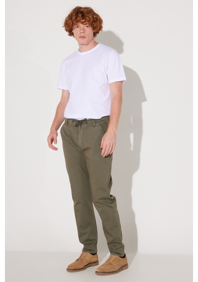 Lee Slim Fit Dar Kesim Normal Bel Haki Esnek Jogger Pantolon LM043002801 Haki