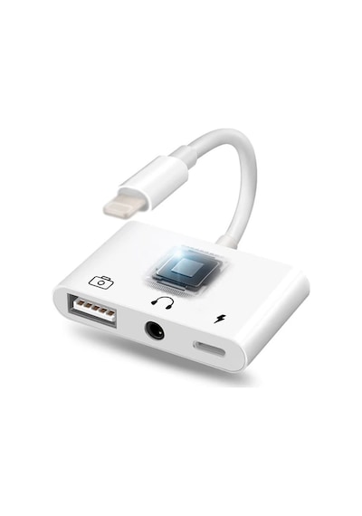 3in1 Apple Uyumlu iPhone-ipad Lightning To Kulakılık Ve Usb Kamera Okuyucu Otg- 5775