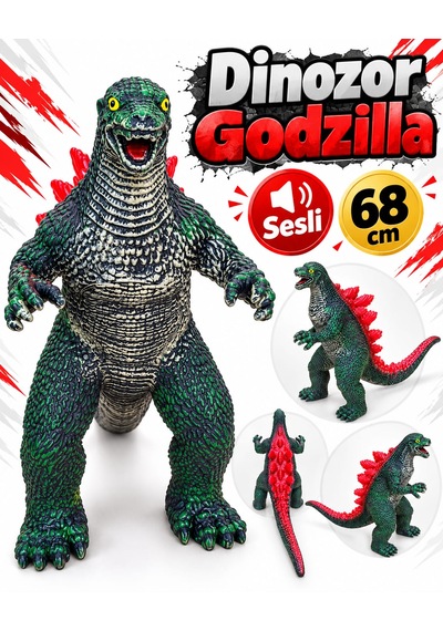 Oyuncak Godzilla Sesli Yumuşak Dinozor Büyük Boy 68 Cm Dev Monster Canavar Oyun Arkadaşı