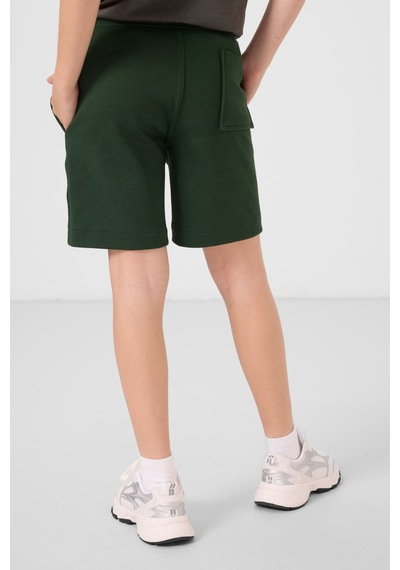 Tommylife Çam Yeşili Pamuklu Yumuşak Dokulu Standart Fit Basic Erkek Çocuk Şort - 11293 Çam Yeşil
