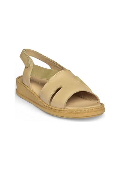 Fox Shoes Y555554003 Bej Hakiki Deri Günlük Kadın Sandalet Bej