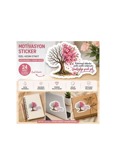 Motıvasyon Stıcker 24 Adet Beyaz