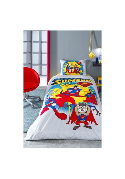 Özdilek Superman Looney Tunes Tek Kişilik Lisanslı Çocuk Nevresim Takımı Sarı