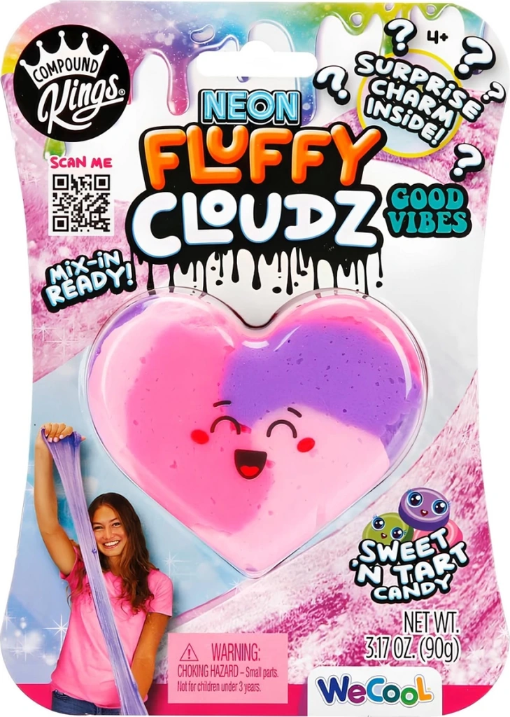 Compound Kings Neon Fluffy Cloudz Kalp Slime 11312 Pembe