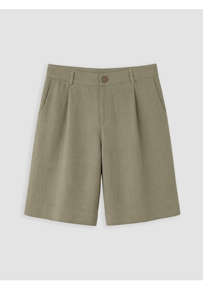 Lc Waikiki Lc Waıkıkı Haki Loose Fit Keten Görünümlü Erkek Şort