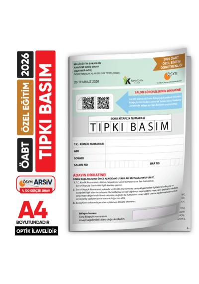 2026 Meb-ags Öabt Özel Eğitim Öğretmenliği Ösym Tıpkı Basım Kitapçığı Türkiye Geneli Deneme