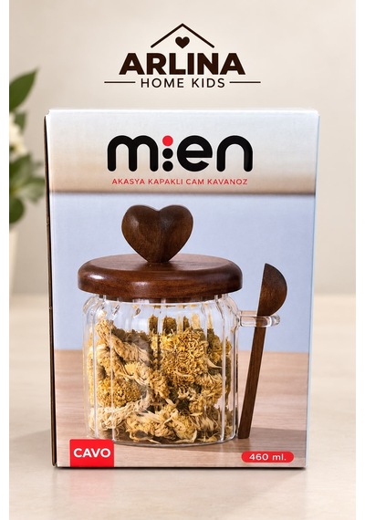 460 Ml Akasya Kapaklı Cam Kavanoz