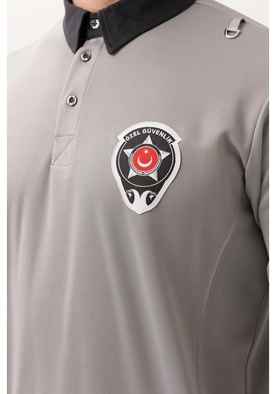 Münih Güvenlik Uzun Kol T-shirt Kurumsal Güvenlik Personel Kıyafeti Gri-füme
