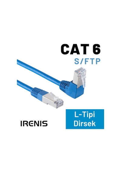 Irenıs 5 Mt Cat6 S/ftp Dirsek Kablo, Mavi