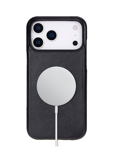 Bloomcase Ultimate Jacket Obsidian Black Apple Uyumlu iPhone 17 Pro Max 6.9" Hakiki Deri Kılıf Siyah