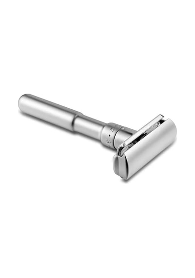 Valkyrie Metal Ayarlanabilir Manuel Geleneksel Tıraş Aleti Makinası 5 Jilet 6 Kademe Gümüş