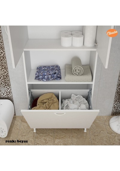 Çok Amaçlı Dolap Kirli Çamaşır Dolabı Kirli Çamaşır Sepetli Banyo Dolabı Mutfak Dolabı Beyaz Çok Amaçlı Dolap Kirli Çamaşır Dolabı Kirli Çamaşır Sepetli Banyo Dolabı Mutfak Dolabı Beyaz