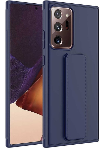 Noktaks - Galaxy Note 20 Ultra Uyumlu Kılıf El Geçmeli Stand Olabilen Qstand Kapak - Lila - T23037