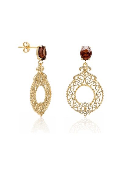 Biju By Servi Verona İşlemeli Vintage Altın Renk Küpe-279 Gold