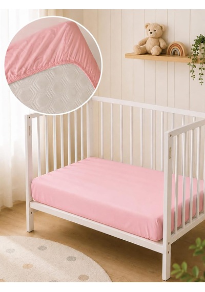 Aras Bebe Lastikli Bebek Çarşafı 70x120 CM - Pembe