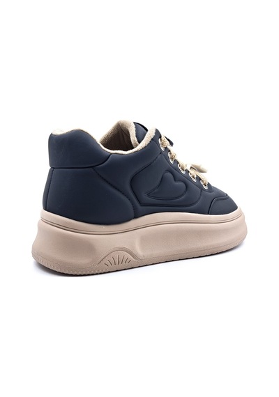 Guja 25k421 Kadın Emoji Süs Detaylı Kalın Taban Sneaker Ayakkabı Siyah Siyah