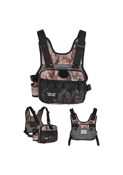 Fujin Tactical Vest Brown Camo Balıkçı Çantası
