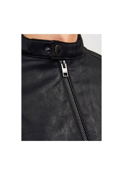 Jack & Jones Erkek Pu Deri Mont Ve Ceket Siyah