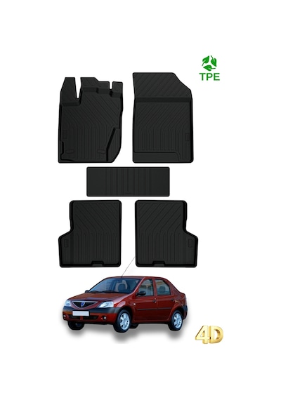 Hitaks Dacia Logan 2004-2013 Uyumlu 4d Havuzlu Oto Paspas Seti