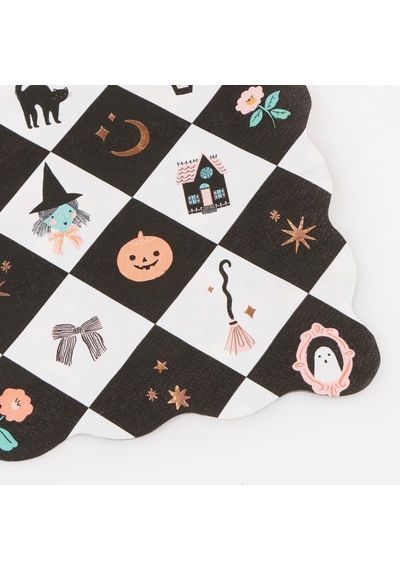 Meri Meri - Halloween - Patchwork Desenli Cadılar Bayramı Büyük Peçete - L - 16 Adet 0 - 99