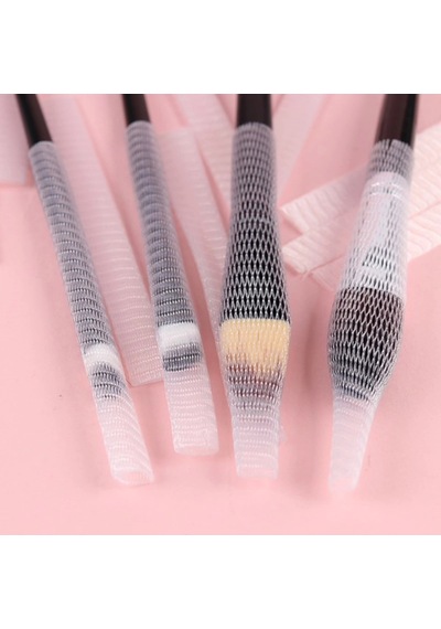 Biishe Makyaj Far Allık Kontür Eyeliner Fırça Malzemeleri Ürünleri Koruyucu File Kapak Örgü Kılıf S