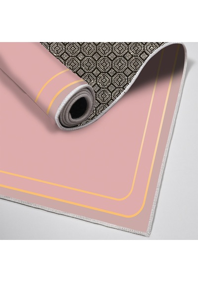 Dijital Kaymaz Yıkanabilir Banyo Mutfak Salon Paspas Halısı Trend Modern Al4011 Pembe