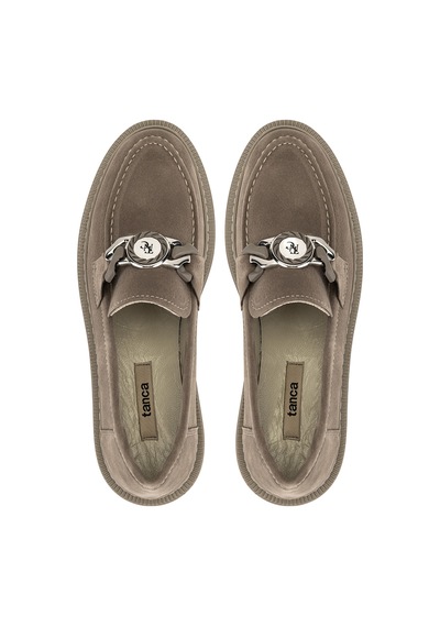 Tamer Tanca Kadın Vegan Vizon Loafer Ayakkabı 817 0890 Bn Ayk Sk22/23 Vızon Suet Vizon