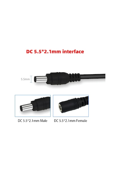 Speeduf Dc Adaptör Uzatma Kablosu 5 Metre 5.5 Mm X 2.1 Mm Dişi Er