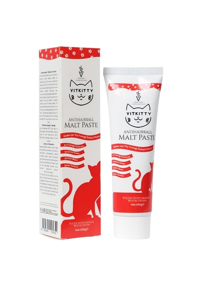 Kedi Tüy Yumağı Önleyici Malt Macunu, Sindirim Tamamlayıcı, 100g, Iso Sertifikalı, Şekersiz Formül, Prebiyotik