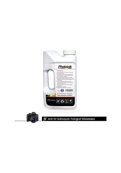 Canon Uyumlu Anti Uv Siyah Solmayan Mürekkep 1000 Ml