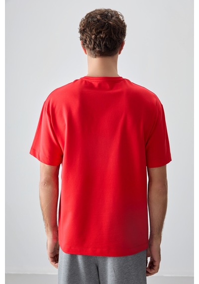 Air Jones Tommy Life Fiesta Pamuklu Kalın Yumuşak Dokulu Oversize Fit Baskılı Erkek T-shirt - 88375 Kirmizi Air Jones Tommy Life Fiesta Pamuklu Kalın Yumuşak Dokulu Oversize Fit Baskılı Erkek T-shirt - 88375 Kirmizi