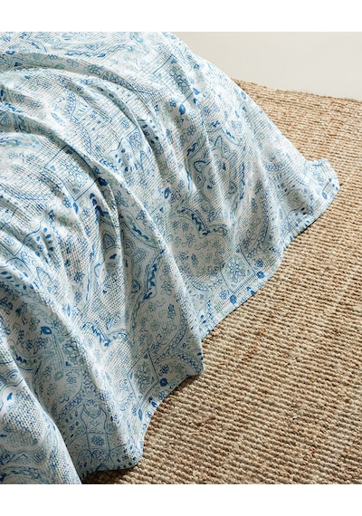 Madame Coco Alard Tek Kişilik %100 Pamuk Karde Baskılı Pike Takımı - Mint Yeşili 8684427198155 Yeşil