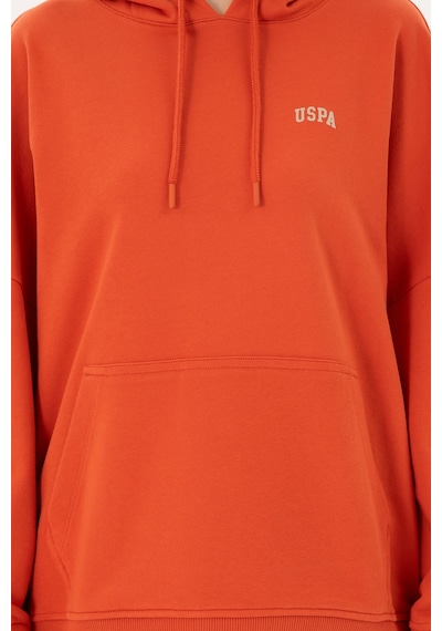 U.S. Polo Assn. Kadın Kiremit Kapüşonlu Basic Sweatshirt 50297324-VR031