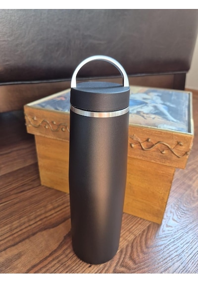 Tr Paslanmaz Çelik Termos Matara Siyah 550 Ml Metal Saplı Genel