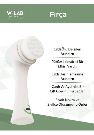 W-Lab Cosmetics Yüz Temizleme Fırçası Beyaz