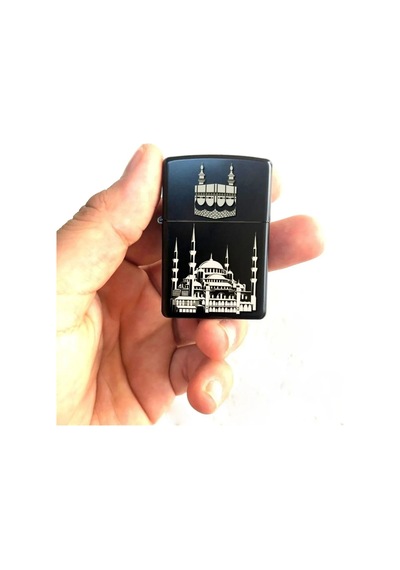 Ayasofya Cami Kabe Lazer Silinmez Resimli Benzinli Hediyelik Siyah Çakmak Siyah