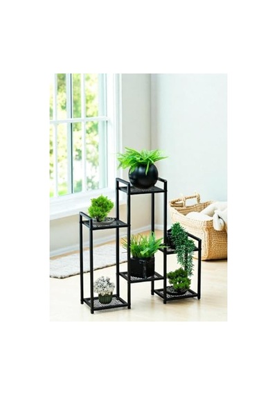 Dekoratif Metal 6 Raflı Saksılık, Katlı Dikey Saksı Standı Bahçe Ve Balkon İçin 1