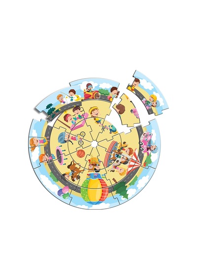 Arnas Toys 5166 Funny World Eğitici Dünya Puzzle 24 Parça Karton
