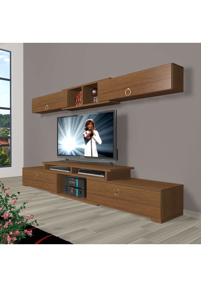 Decoraktiv Flex 5130 Mdf Gold Tv Ünitesi Tv Sehpası Ceviz