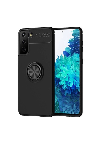 Newface - 698 - Samsung Galaxy Uyumlu S21 Plus Kılıf Range Yüzüklü Silikon - Novapazr - - Siyah