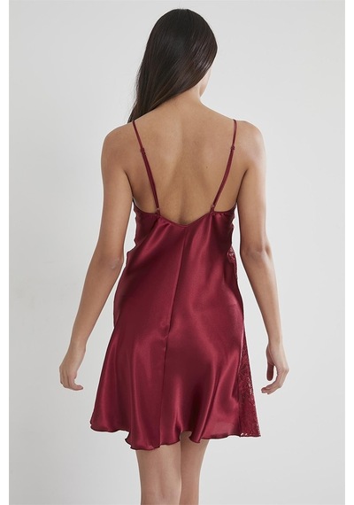 Pierre Cardin 624 Saten Gecelik - Bordo Bordo