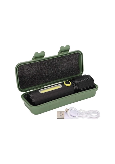 Powermaster Jf-72 X2000 Zoomlu Flash Özellikli Şarjlı Metal Kasa El Feneri - Çok Renkli