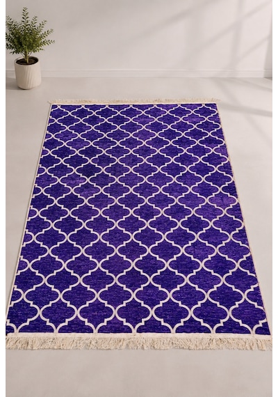 Kilim Paspas Çok Amaçlı Halı Makinede Yıkanabilir Toz Yapmaz Mor