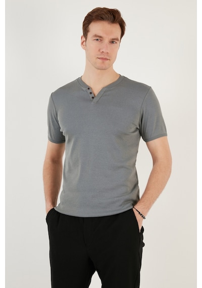 Buratti Pamuklu V Yaka Slim Fit Erkek T Shirt 5902122 Açık Haki