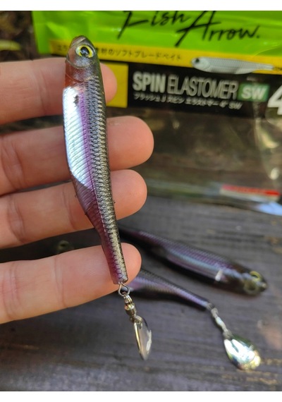 Fish Arrow Flash J Spin Elastomer Sw 10cm 4'' 104 Anchovy Silver Silikon Balık 3 Adet