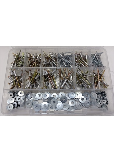 POP PERÇİN VE UYUMLU PUL SETİ 530 PARÇA  3-4-5mm